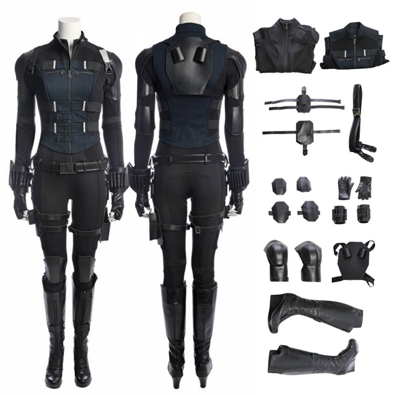 Avengers Infinity War Black Widow Natasha Romanoff Cosplay Costume Top Level