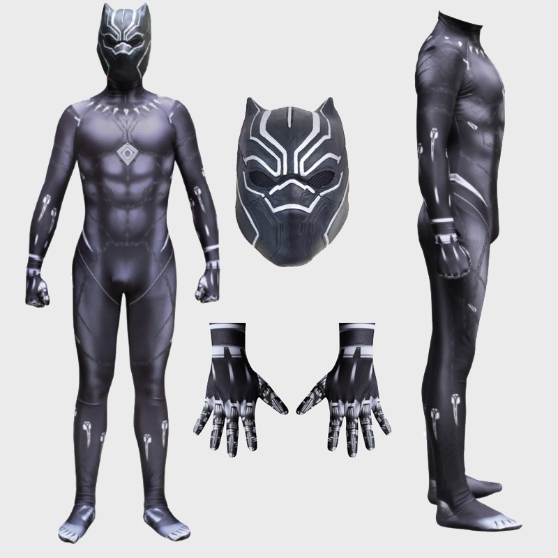 Black Panther Cosplay Costume Spandex Zentai Jumpsuit