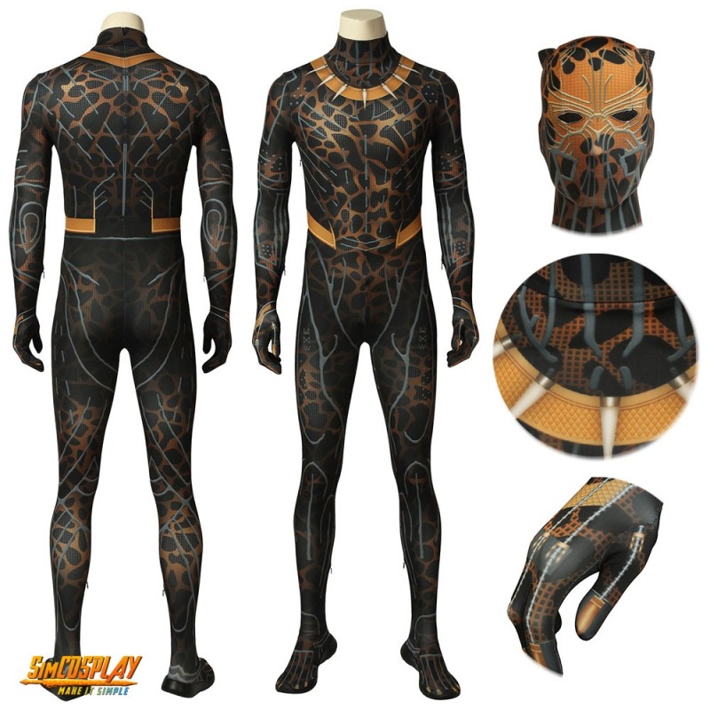 Erik Killmonger Cosplay Suits Black Panther Printed Cosplay Costume Sac4083