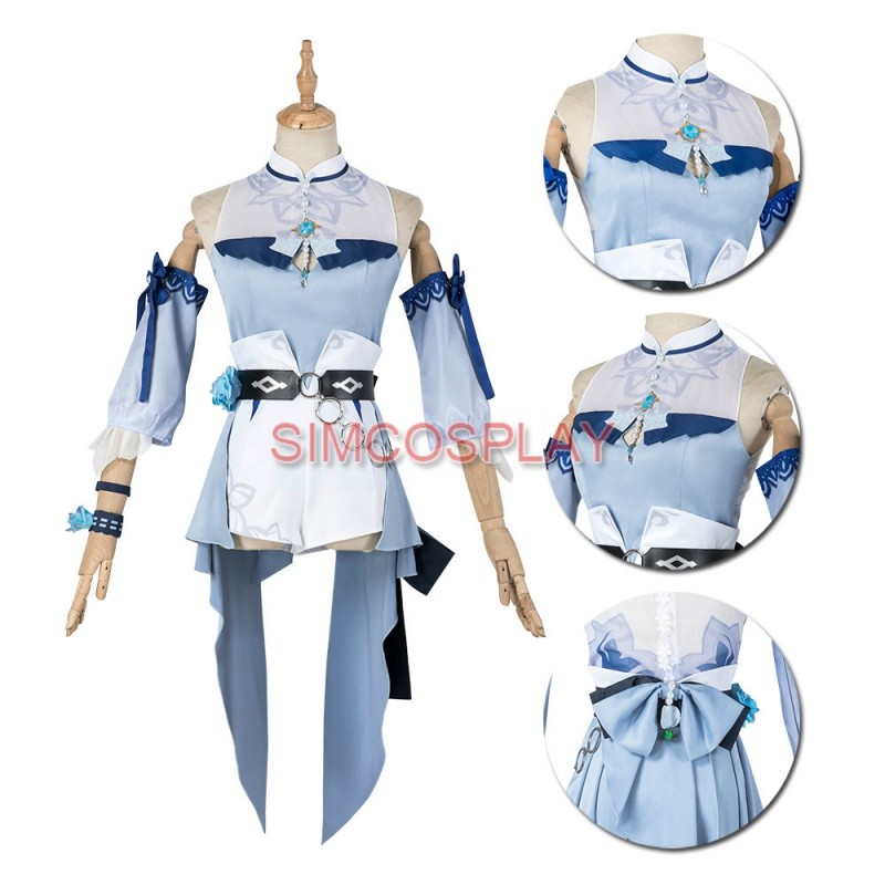 Genshin Impact Summer Jean Cosplay Costume Swimsuit Uniform Outfit Free Wig