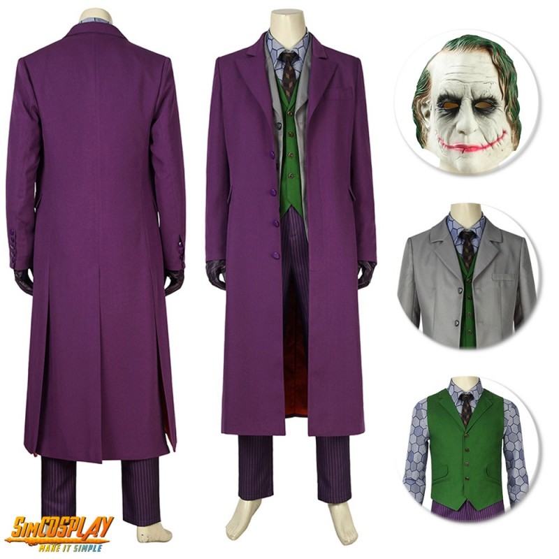 Joker Costume Dark Knights Rise Cosplay Suit Classic Edition