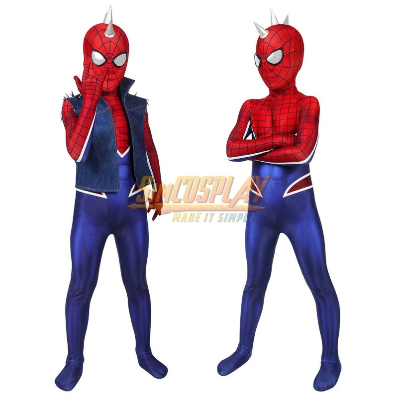 Kids Punk Spider-man Cosplay Costumes Punk-Rock Spidey Suit