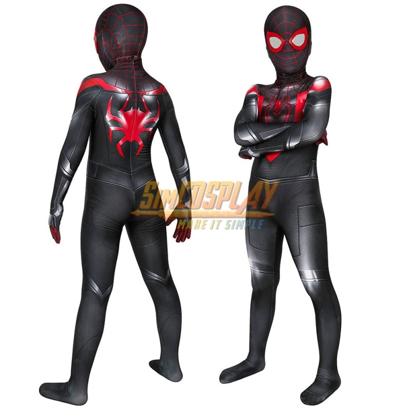 Karneval Spiderman Cosplay Kostüm Miles Morales Kinder Herren Anzug Outifit Kids 