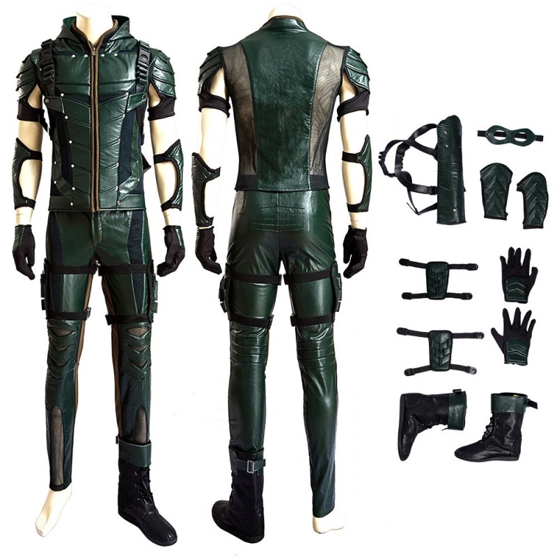 Top Grade Green Arrow Season 4 Oliver Queen Cosplay Costume Any Size Full Suit 