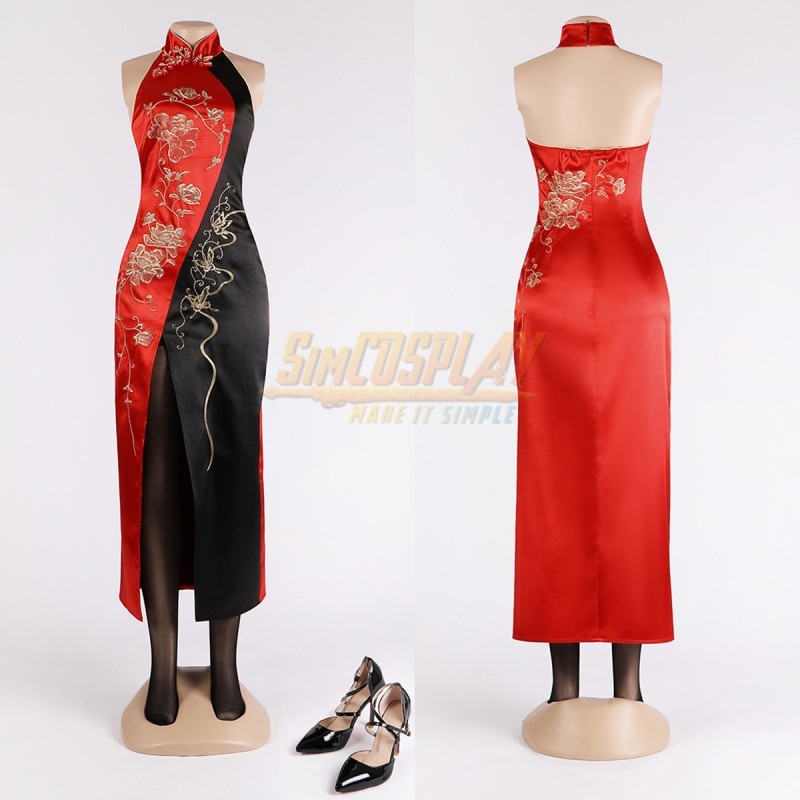 Resident Evil 4 Ada Wong Cosplay Costume Cheongsam Dress Halloween Carnival  Suit