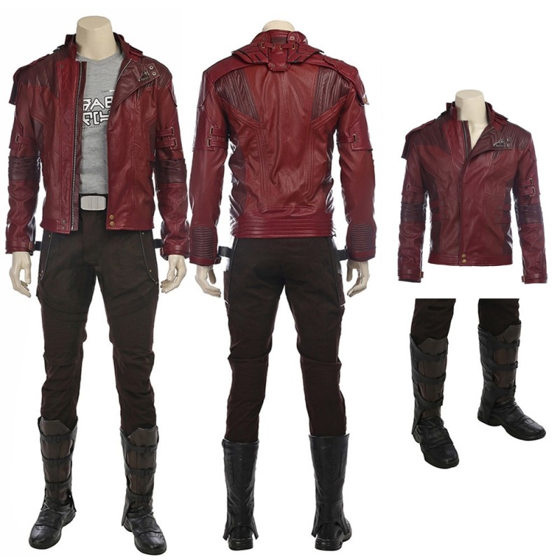 NEW Guardians of the Galaxy Cosplay Star-Lord Peter Quill Costume Leather Coat 