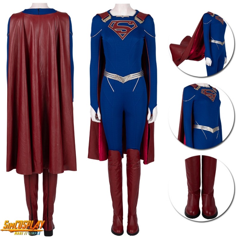 Supergirl Cosplay Halloween Jumpsuit Outfits Full Set for Supergirl SE.5 