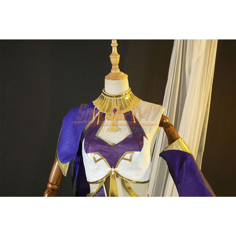 Genshin Impact Candace Cosplay Costume Purple Suit Deluxe