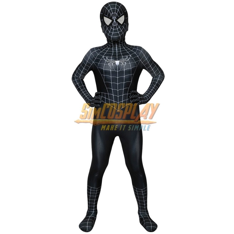 Kids Venom Cosplay Suit Black Spider-man Costume For Children Halloween