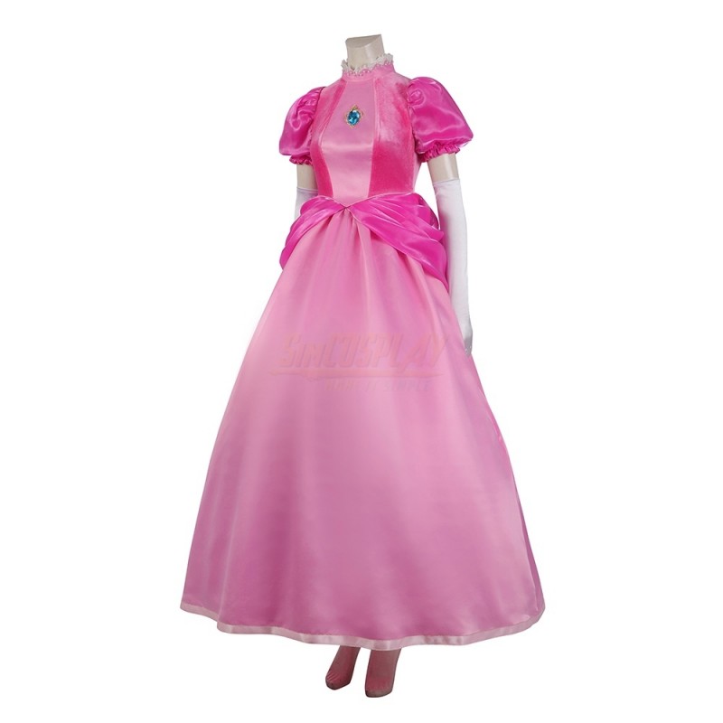 Princess Peach Costume Princess Peach Pink Dress For Cosplay 