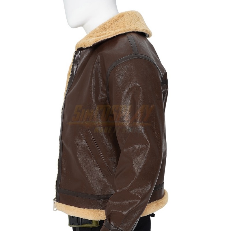 RE4 Remake Leon Kennedy Leather Cosplay Costume V2