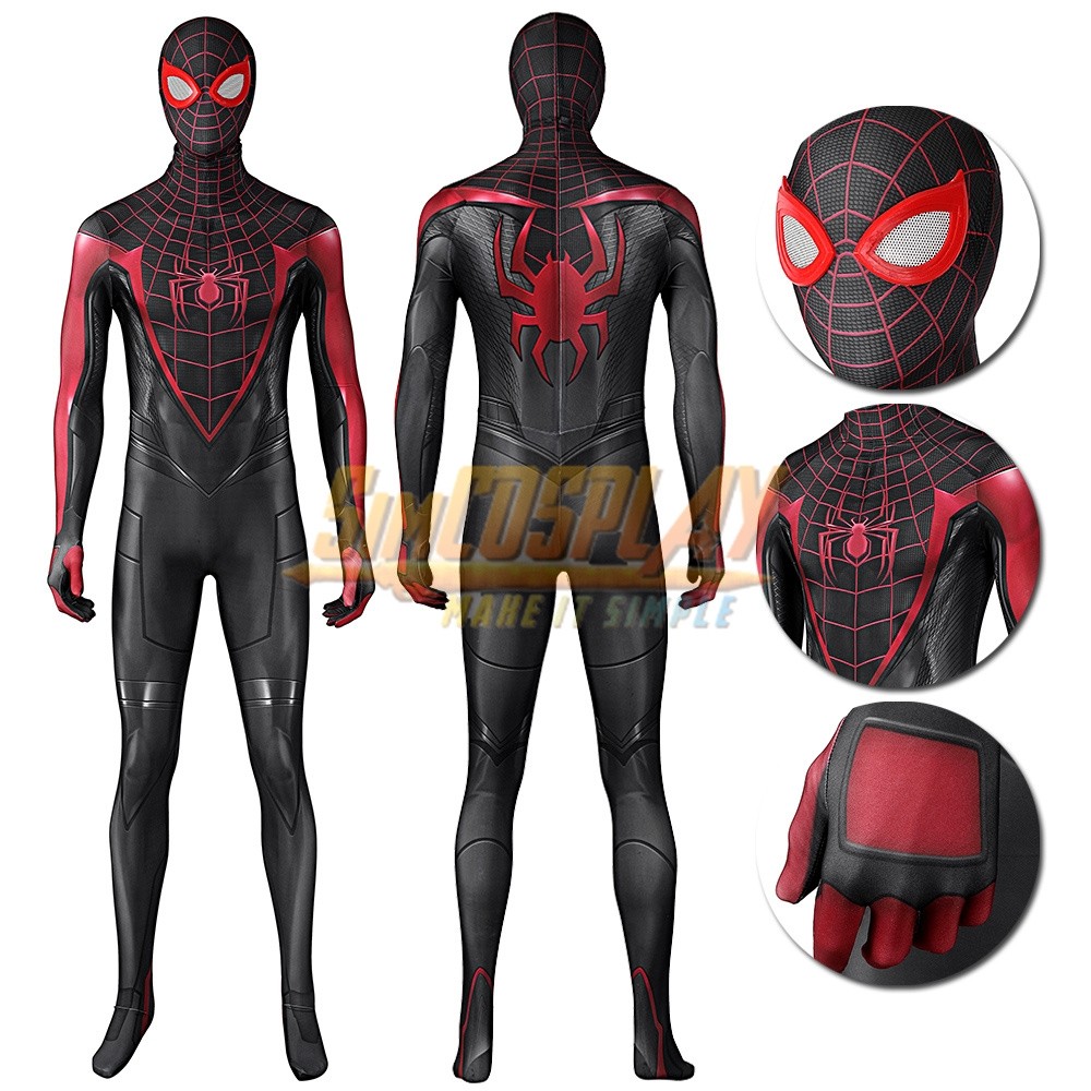 Miles Morales Cosplay Costume Spiderman ps5 Spandex Printed Suit