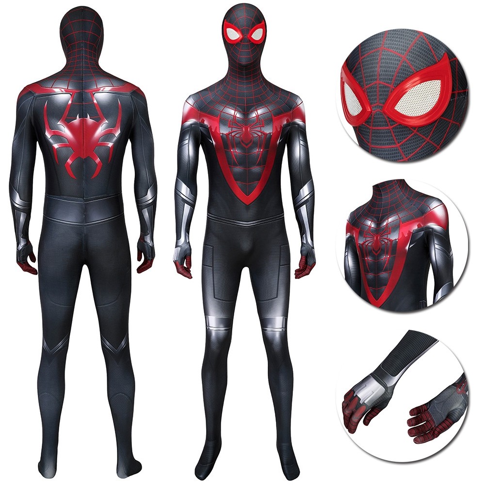 Spider-man Miles Morales PS5 Cosplay Costume Spider-man Miles 3D ...