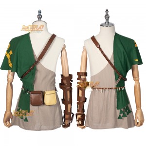 Legend of Zelda Breath the Wild Link Costume Bracers Baldric Belt Pouches Tunic 