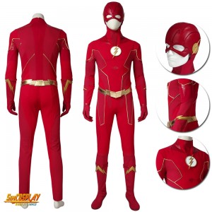 Details about   The Flash Season 4 Barry Allen Flash Cosplay Costume Halloween Flash red uniform 