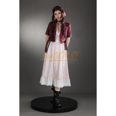 FFVII Remake Aerith Cosplay Costumes Dark Red Edition