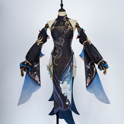 Genshin Impact 4.4 ShenHe Frostflower Dew Outfit Cosplay Costume