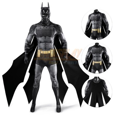 Absolute Bruce Wayne Cosplay Costume Printed Black Suit