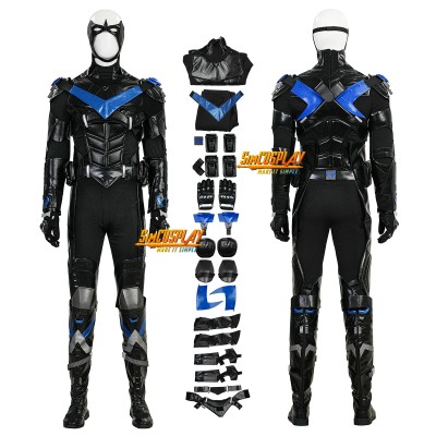 Arkham Knight Nightwing Cosplay Costume Nightwing Black Suit Top Level