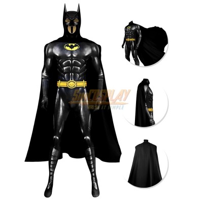 Bruce Wayne Michael Keaton Cosplay Costume Printed Spandex Suit