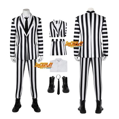 Beetlejuice 2 Classic Zebra Pattern Color Cosplay Costume