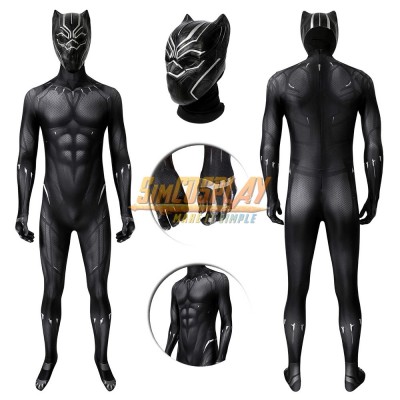 Black Panther Cosplay Suit T'challa Cosplay Costume 3D Printed Edition
