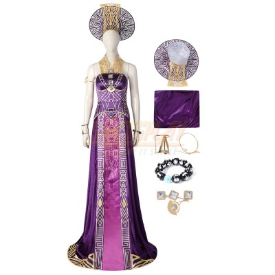 Black Panther Ramonda Royal Dress Cosplay Costume