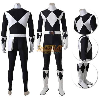 Black Ranger Costume Mighty Morphin Power Rangers Zachary Taylor Suit