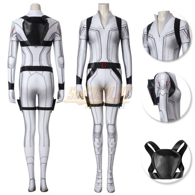 Black Widow Suit Natasha White Suit 3D Printed Bodysuit With Backpack Props