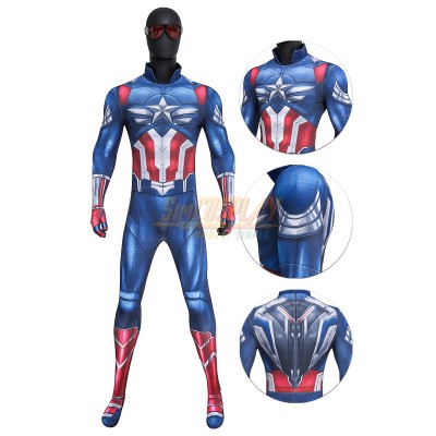 Captain America Sam Wilson Printed Suit Brave New World Costume