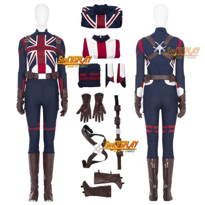 Captain Carter Cosplay Costumes What If Peggy Carter Cosplay Suit Top Level
