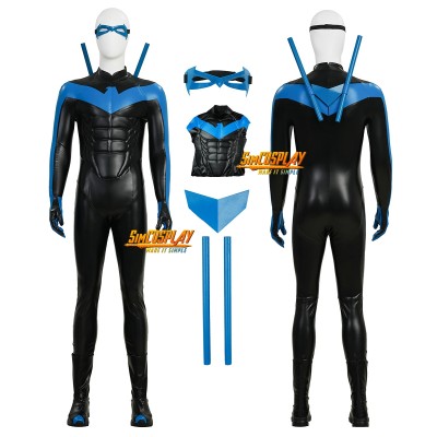 Dick Grayson Cosplay Costume Comic Classic Blue Suit