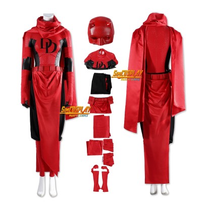 Elektra Cosplay Costume Daredevil Double D Red Suit