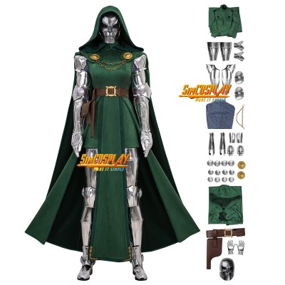 Female Doctor Doom Cosplay Costume Dr. Doom Suit Top Level