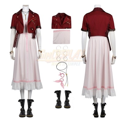 Final Fantasy VII Rebirth Aerith Cosplay Costume Classic Red Coat