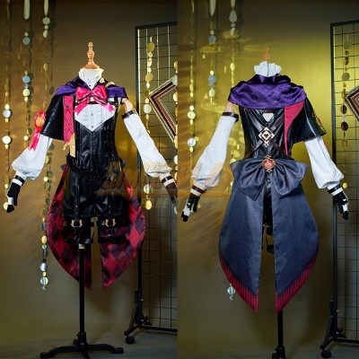 Genshin Impact Lyney Cosplay Costume With Wig