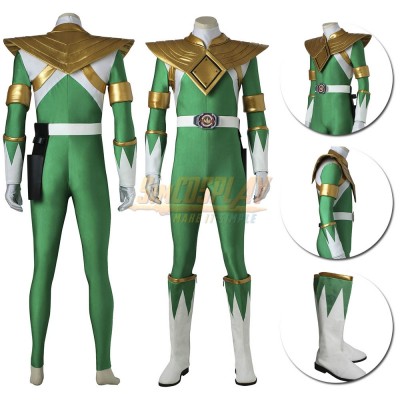 Green Ranger Cosplay Costume Mighty Morphin Power Rangers Tommy Oliver Green Suit