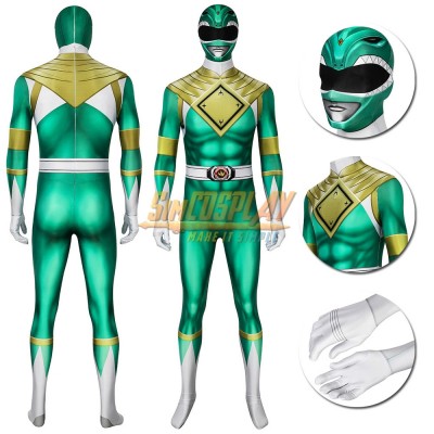Green Ranger Cosplay Suit Power Rangers Green HQ Printed Spandex Costume
