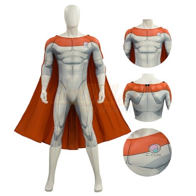 Invincible S4 Nolan Grayson Cosplay Costume Printed Suit With Cape