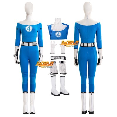 Ready To Ship - FEMALE SIZE L Invisible Woman Sue Storm Cosplay Costumes The Fantastic Four Suit V2