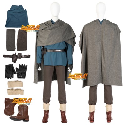 Jedi Master Obi Wan Kenobi Cosplay Costumes Tatooine Blue Disguise