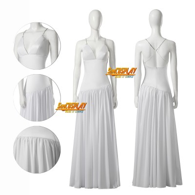 2024 Harley White Dress White Cosplay Costume
