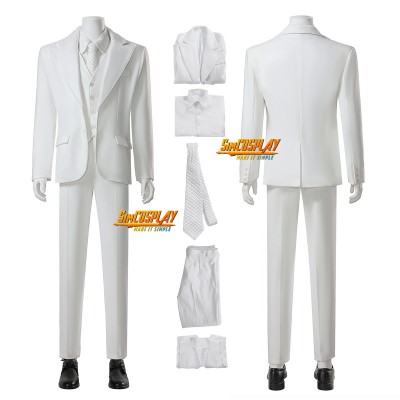Jack Napier White Cosplay Costume Arthur Fleck Pure White Suit