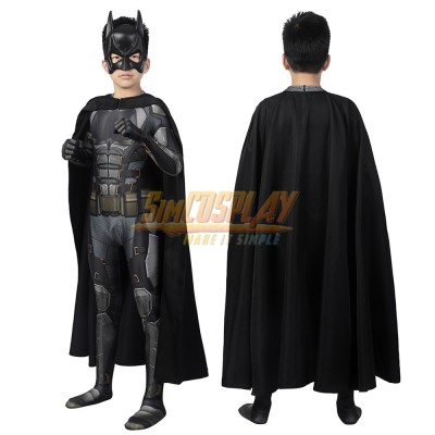Kids Bruce Wayne Cosplay Costume Justice League Printed Spandex Suit