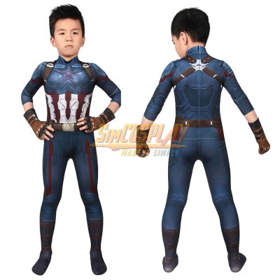 Kids Captain America Cosplay Suit Avengers Infinity War 3D Printed Version