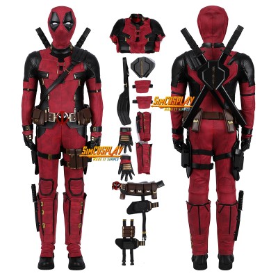 Top Level - Kids Deadpool Wade Wilson Cosplay Costume Leather Edition