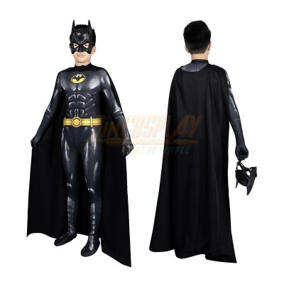 Kids Halloween Bruce Wayne Cosplay Costume Michael Keaton Edition