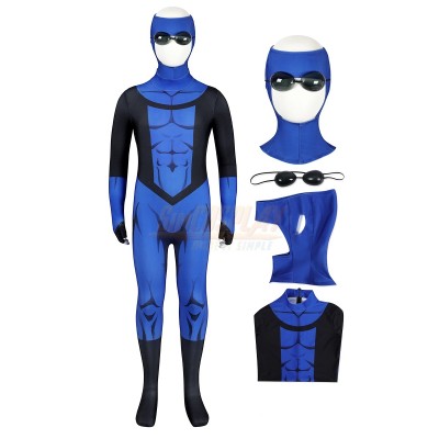 Kids Invincible S3 Mark Grayson Blue Suit Halloween Costumes