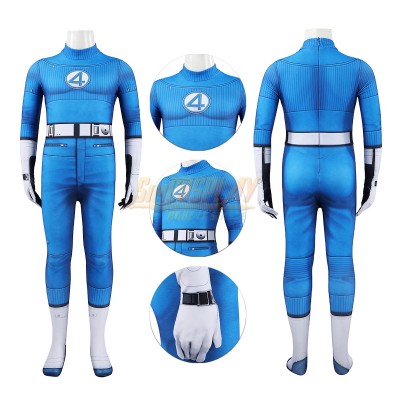 Kids Mister Fantastic Reed Richards Cosplay Suit Halloween Children Costumes