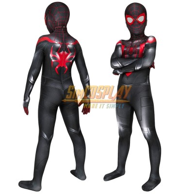 Kids Spider-man Miles Morales PS5 Cosplay Suit For Children Halloween